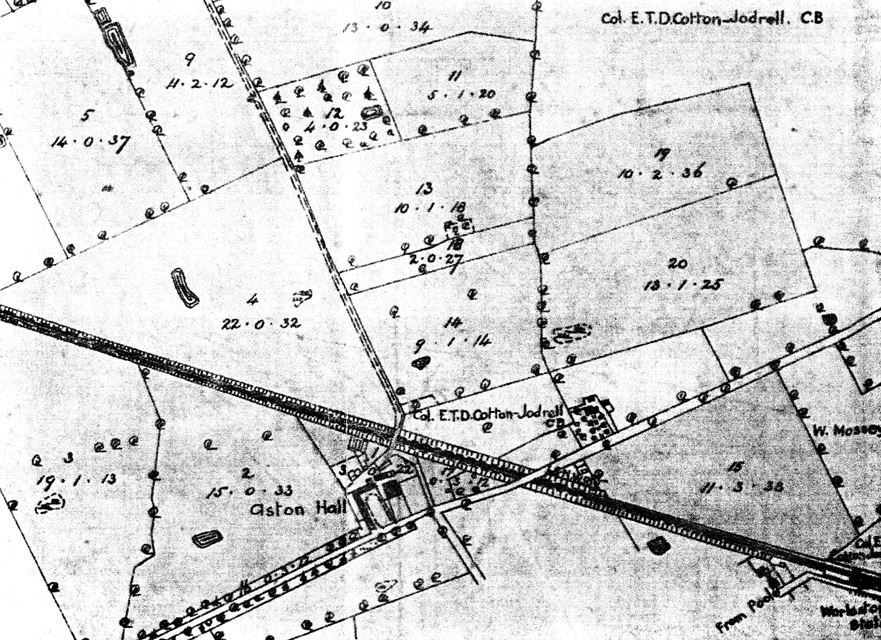 Cotton Jodrell map of Aston Hall